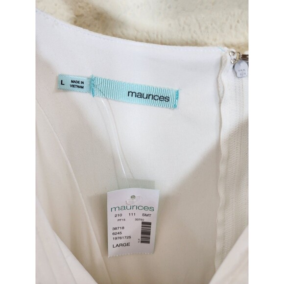 Maurices Dress Womens Large White Rayon Gauze Crochet Lace Maxi Boho NWT - Picture 6 of 8